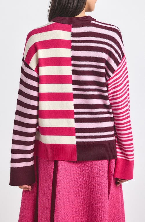 Derek Lam 10 Crosby Avalon Mixed Stripe Wool Blend Crewneck Sweater In Multi