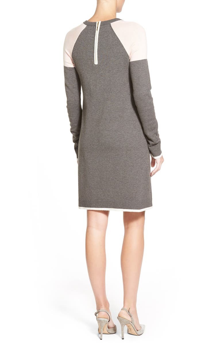 Eliza J Colorblock A-Line Sweater Dress, Alternate, color,