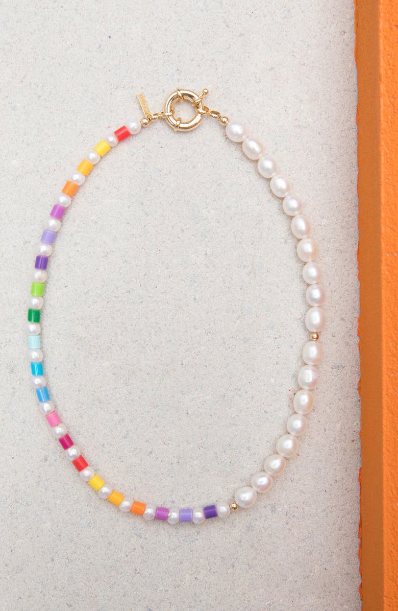 Éliou Thasos Bead & Baroque Pearl Necklace, Alternate, color, 