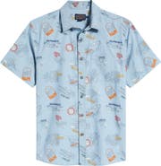 Pendleton Shoreline National Park Print Short Sleeve Cotton Button-Up Shirt