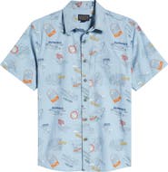Pendleton Shoreline National Park Print Short Sleeve Cotton Button-Up Shirt