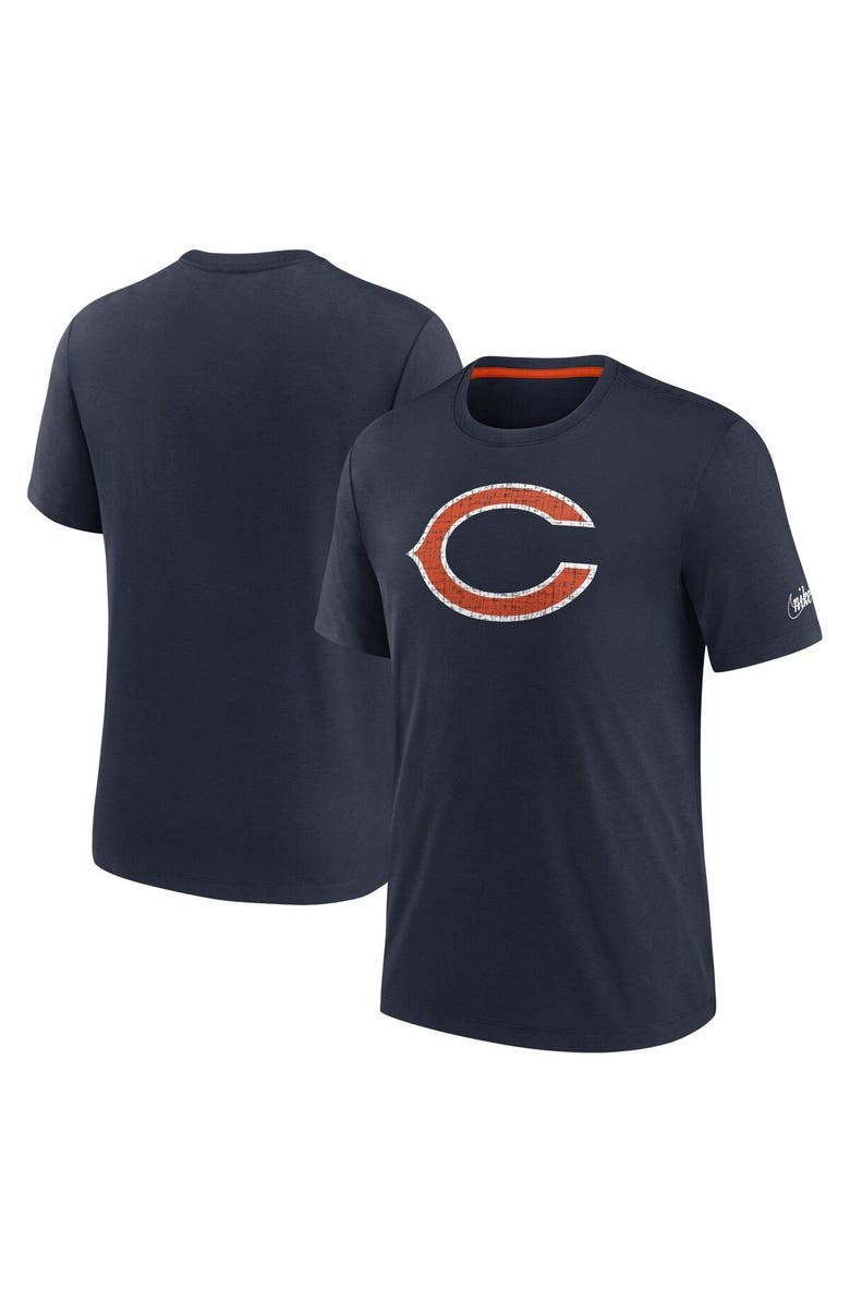 Nike Men's Nike Navy Chicago Bears Rewind Playback Logo Tri-Blend T-Shirt, Main, color, Navy