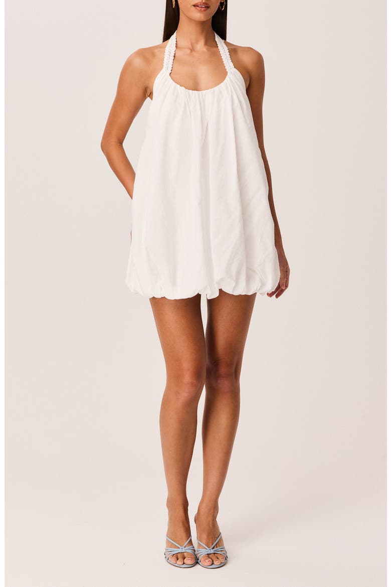 Valencia Halter Bubble Minidress, Main, color, WHITE