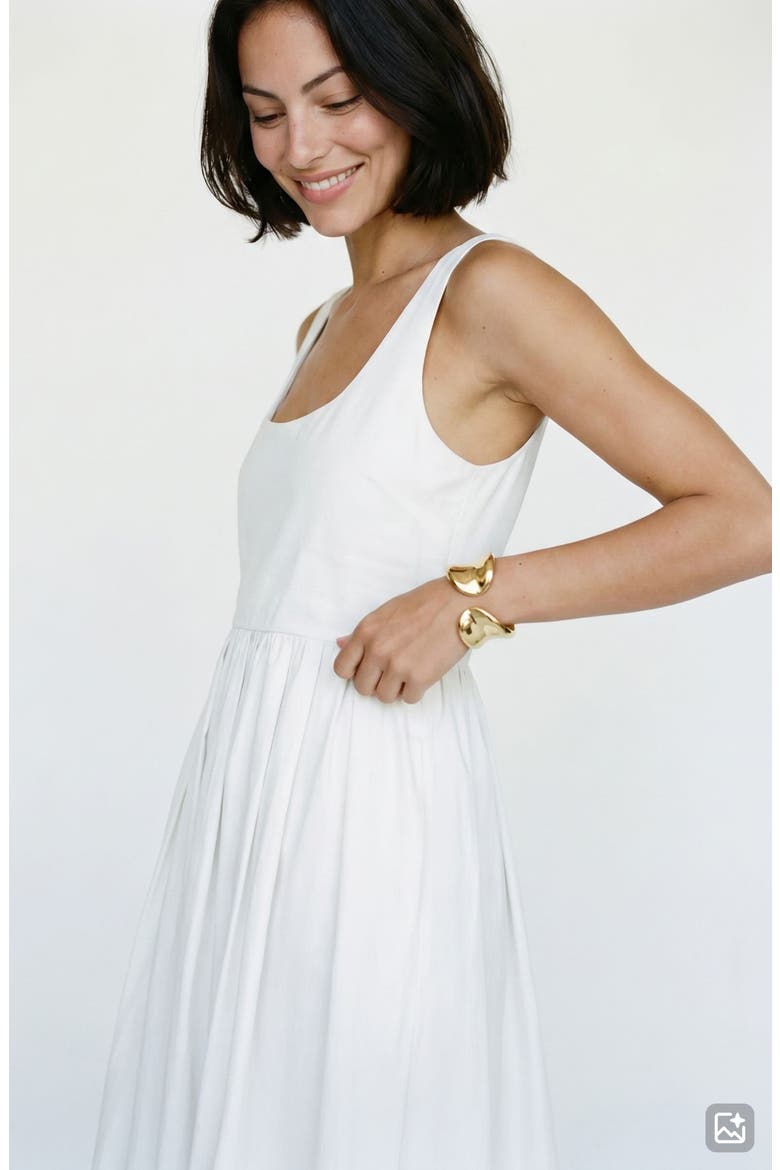Amane Reversible U-Neck Midi Dress, Alternate, color, CLOUD DANCER