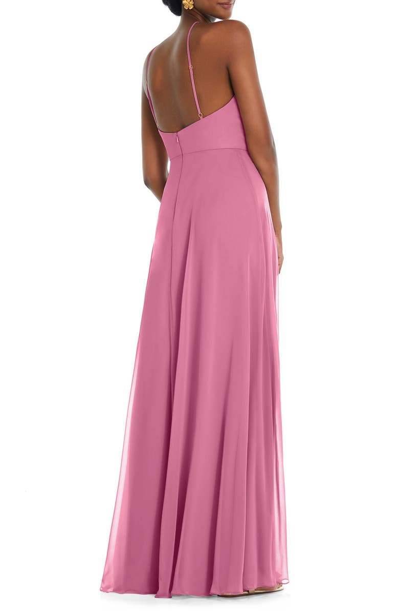 LOVELY Halter Neck Chiffon Gown, Alternate, color, Orchid Pink