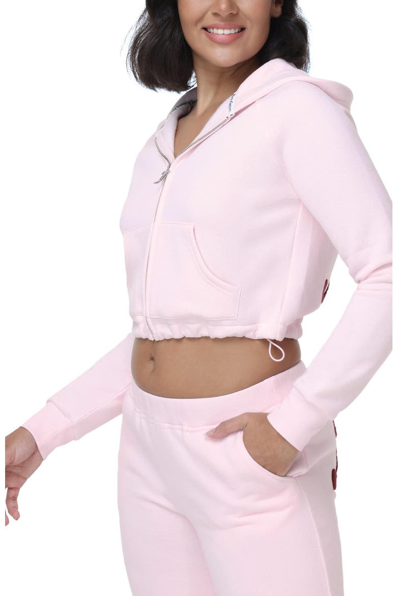 Cropped Bubble Fleece Hoodie, Alternate, color, SOFT GLOW