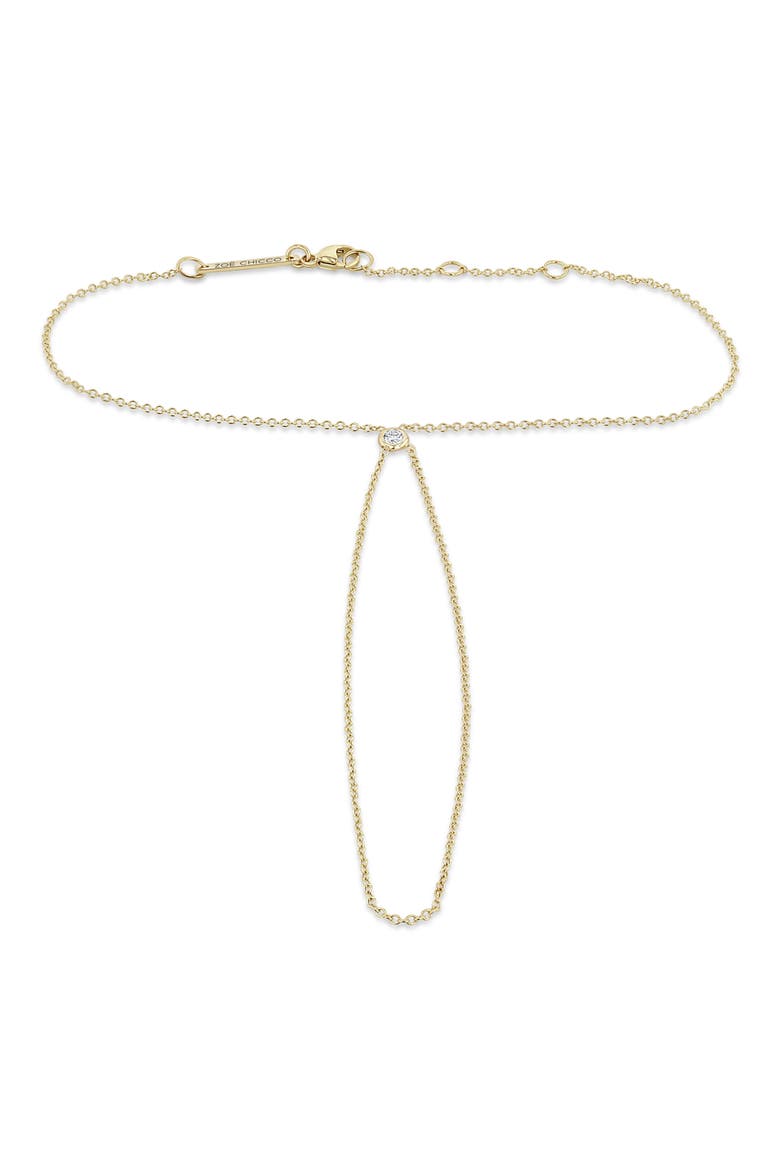 Floating Diamond Adjustable Hand Chain, Main, color, 14K YELLOW GOLD