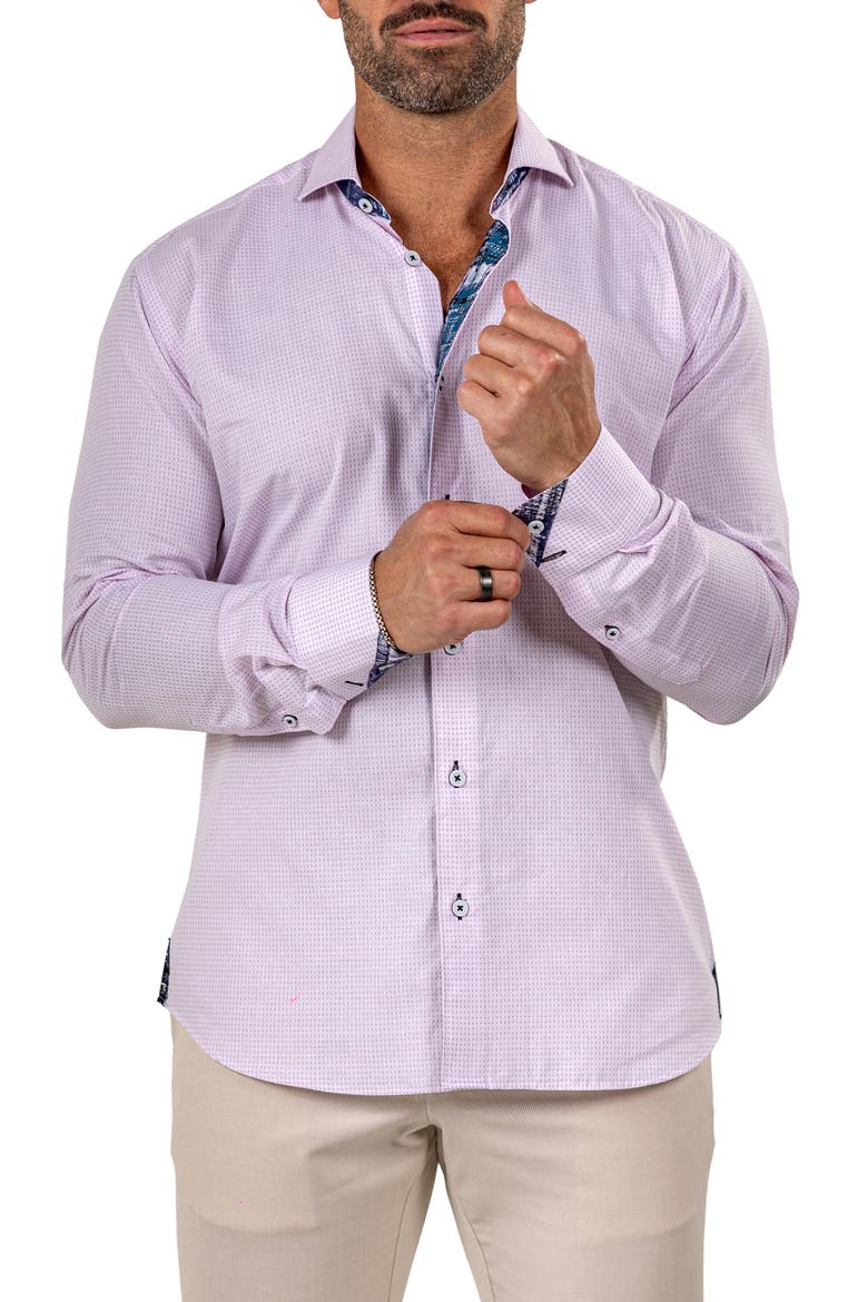 Eins Marthy Contemporary Fit Cotton Button-Up Shirt, Alternate, color, WHITE/PINK