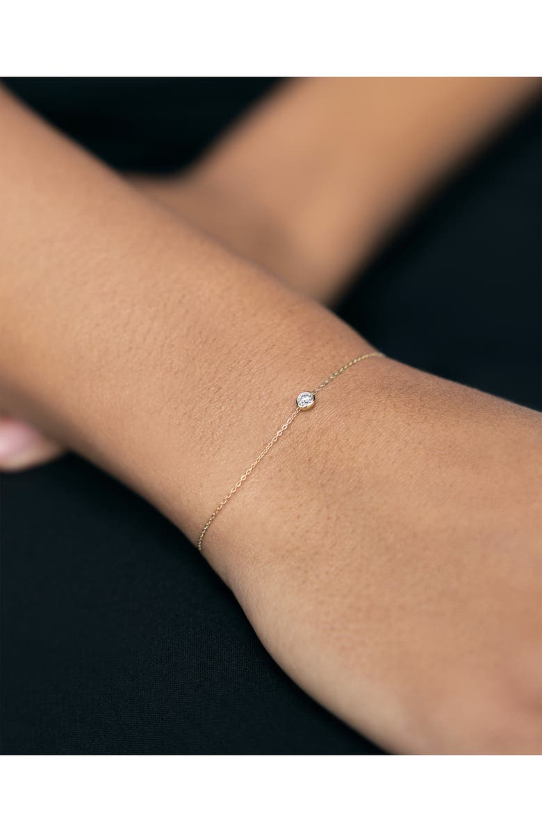 Monica Vinader Solitaire Diamond Pendant Bracelet, Alternate, color, 14K Gold / Diamond