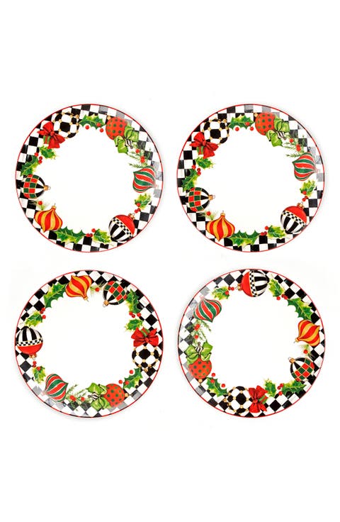 Deck the Halls Set of 4 Dinner Plates