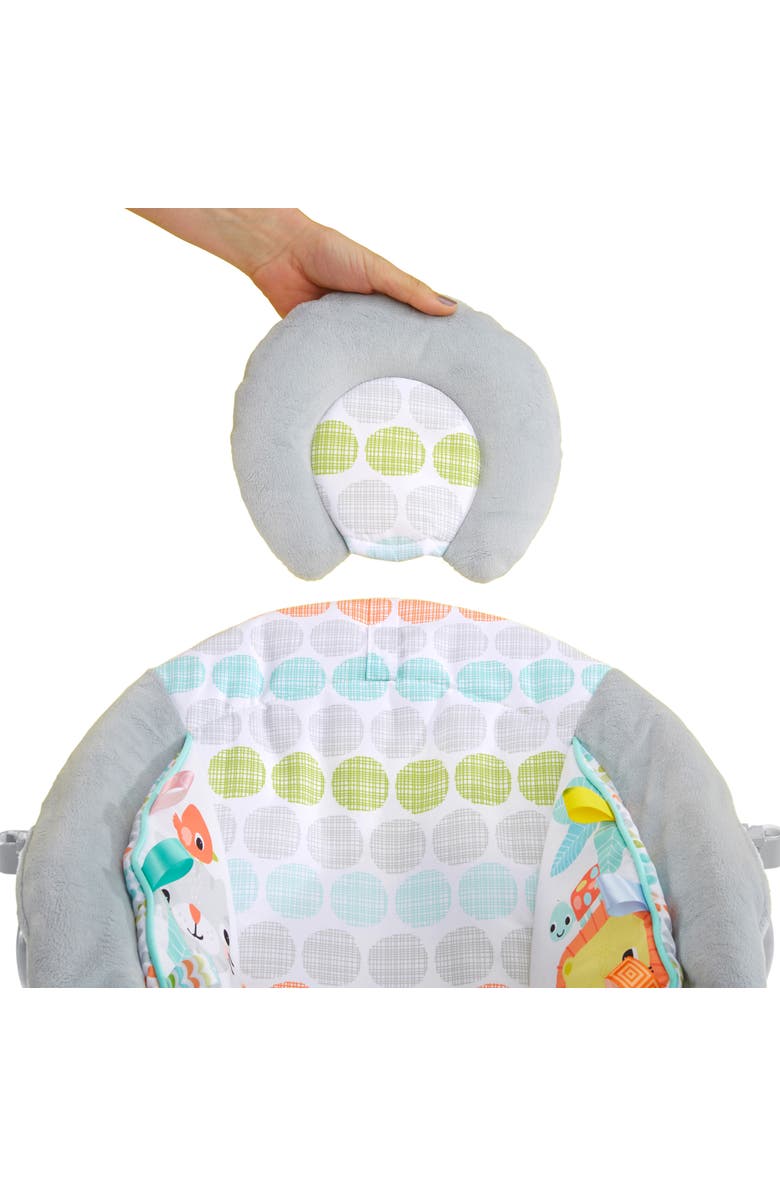 BRIGHT STARTS Whimsical Wild Comfy Bouncer Seat with Soothing Vibration and Melodies, Alternate, color, Multicolored