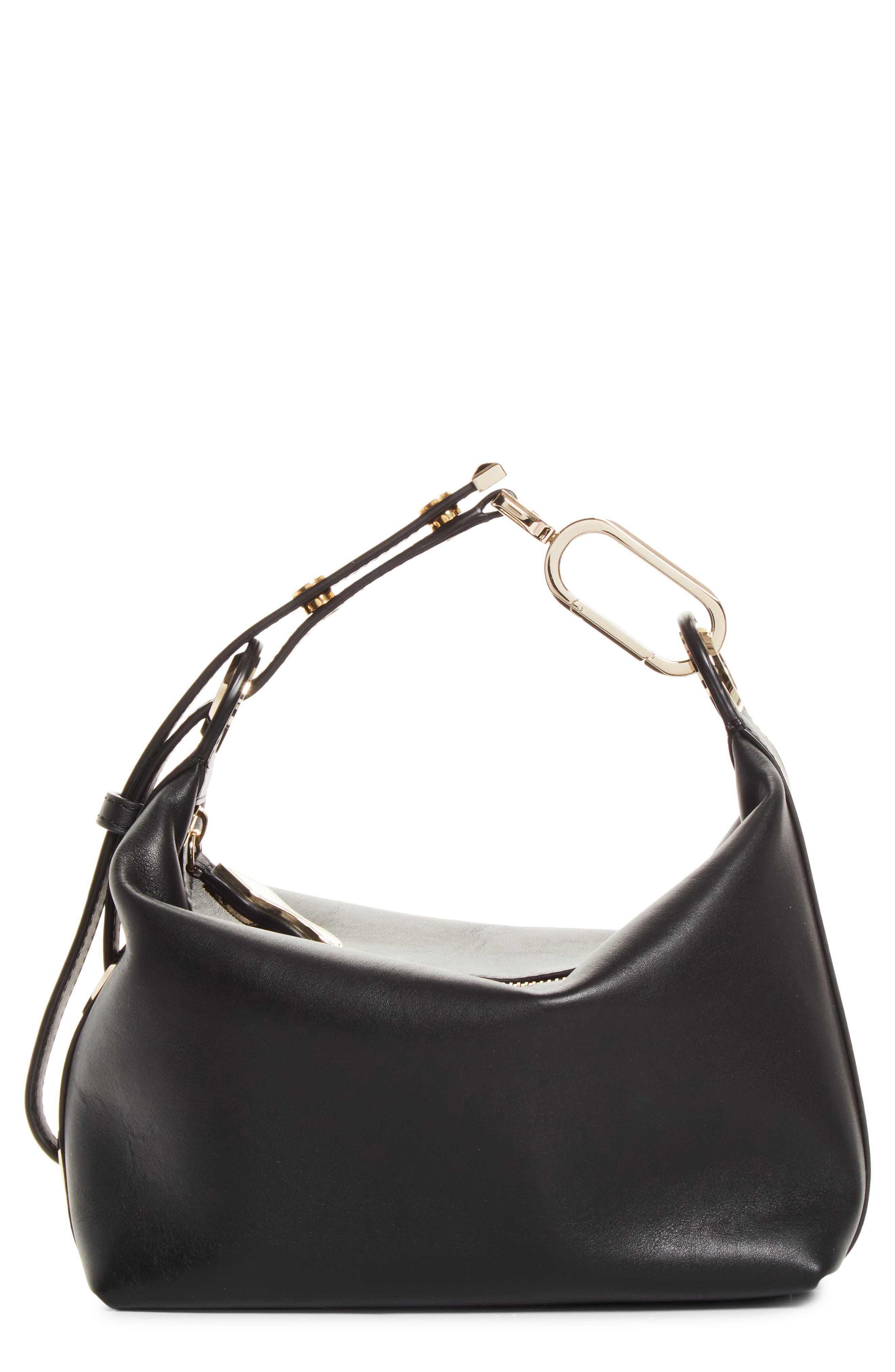 Flo Leather Pouch, Main, color, BK01 BLACK