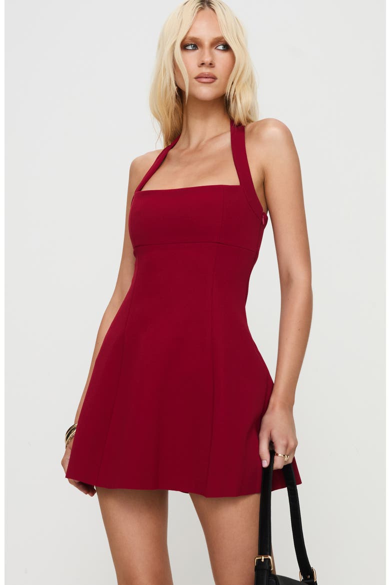 Alyn Halter Minidress, Alternate, color, WINE RED