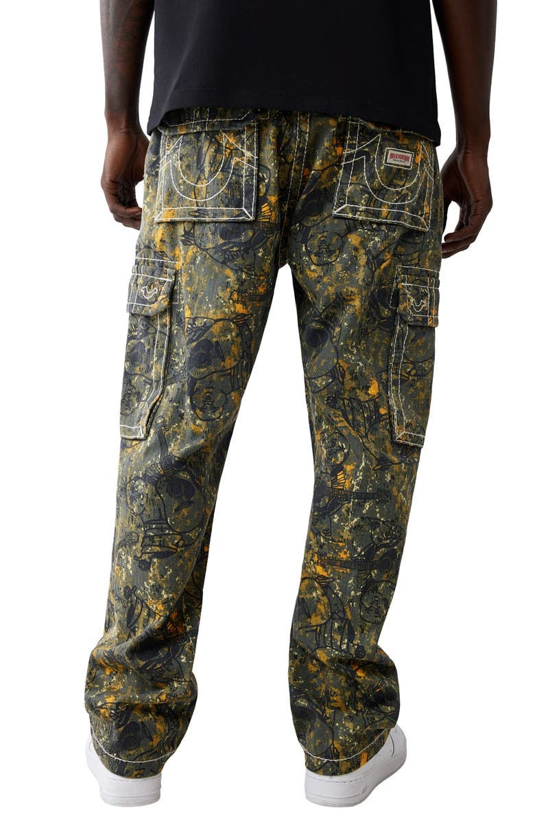 True Religion Big T Cotton Cargo Pants, Alternate, color, Camouflage Black