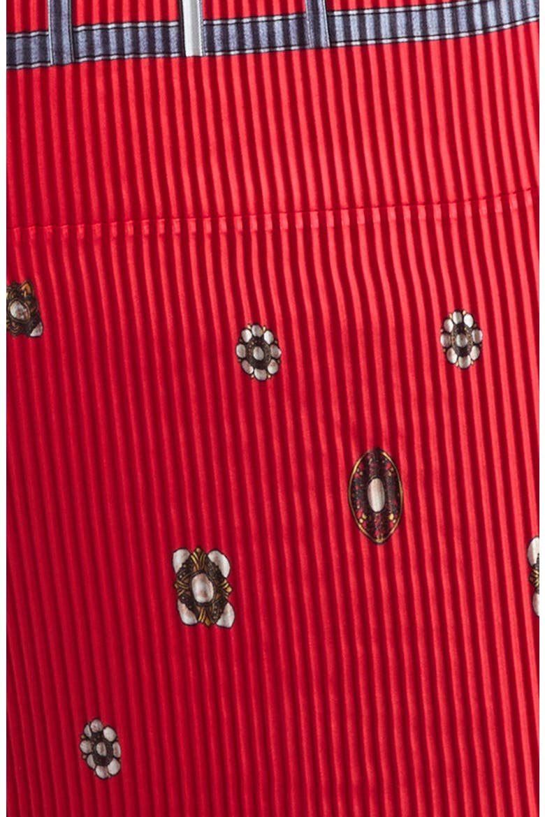 Pleated Scarf Maxi Dress, Alternate, color, RED MULTI PRINT