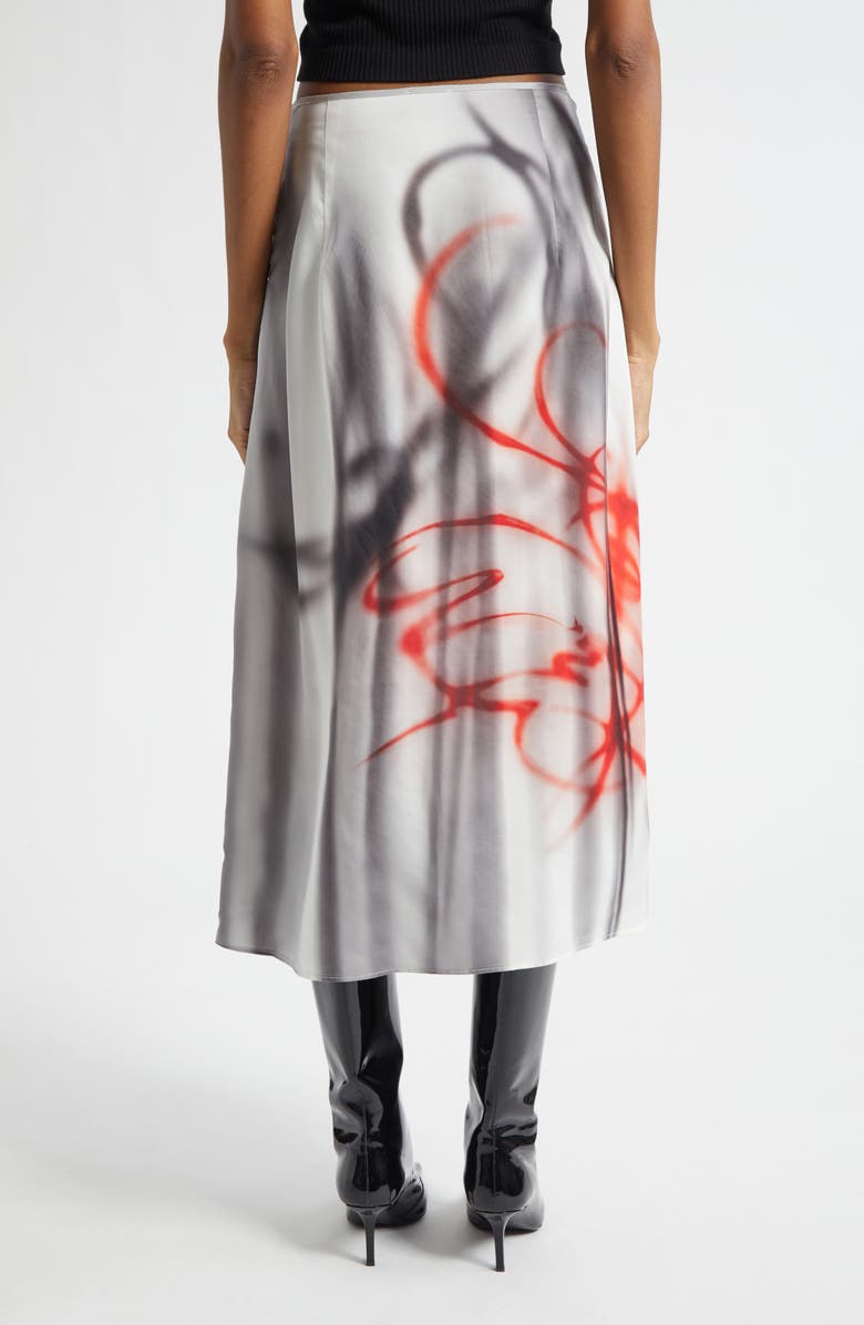 DIESEL<sup>®</sup> O-Rchid-S1 Satin Midi Skirt, Alternate, color, Medium/ White