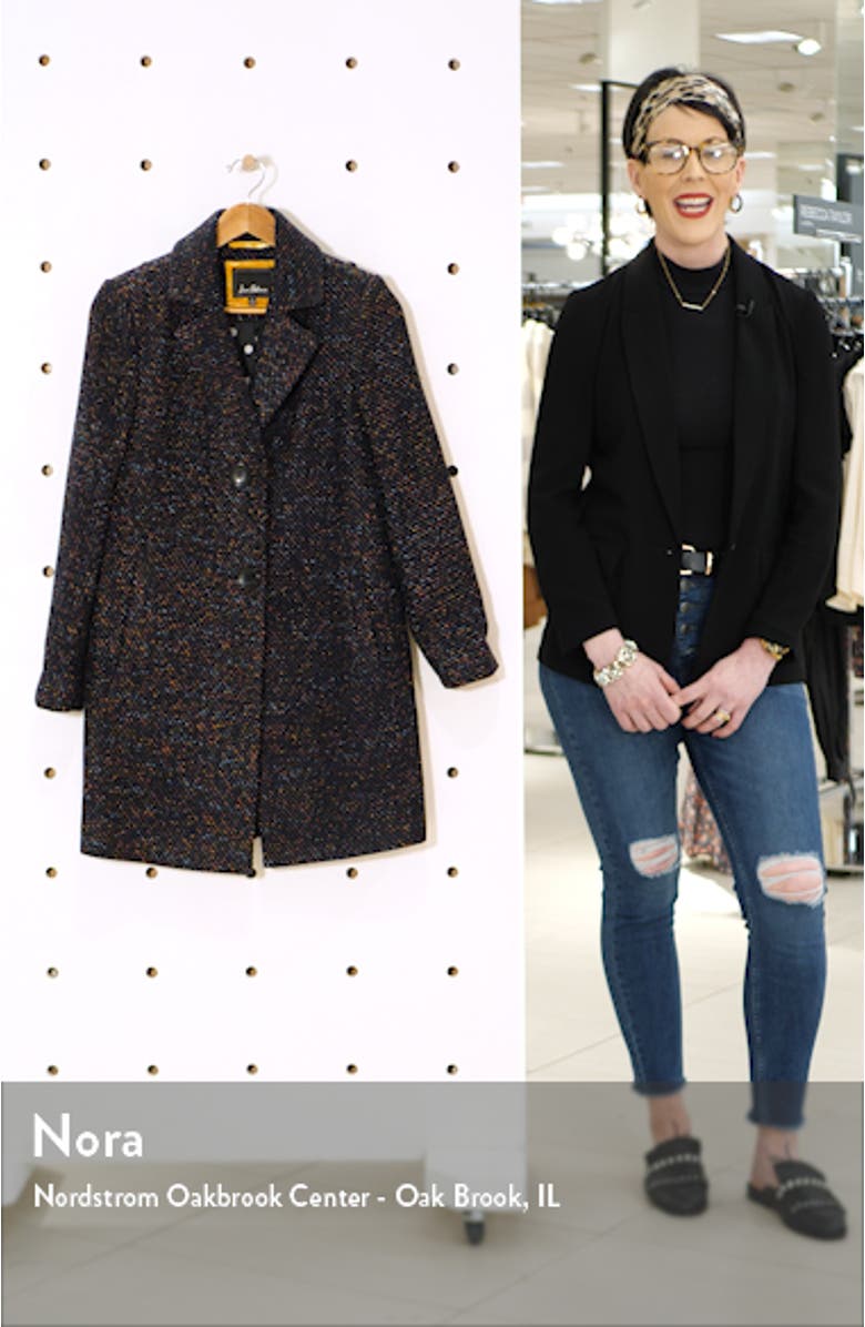 Notch Collar Tweed Coat, sales video thumbnail