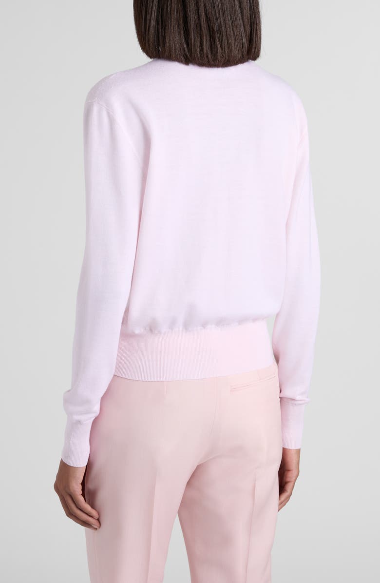 McQueen Crystal Stencil Wool Cardigan, Alternate, color, Rose/ Crystal