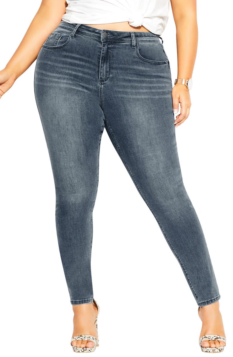 City Chic Harley Lover Skinny Jeans, Main, color, 