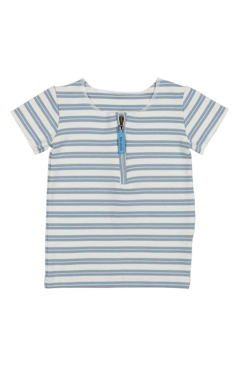 Stripe Zip Short Sleeve Top (Baby)