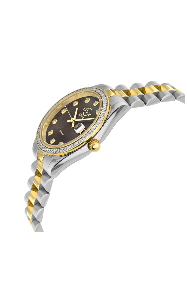 Turin Diamond Bracelet Watch, 32mm - 0.146 ctw., Alternate, color, TWO TONED SS IPYG