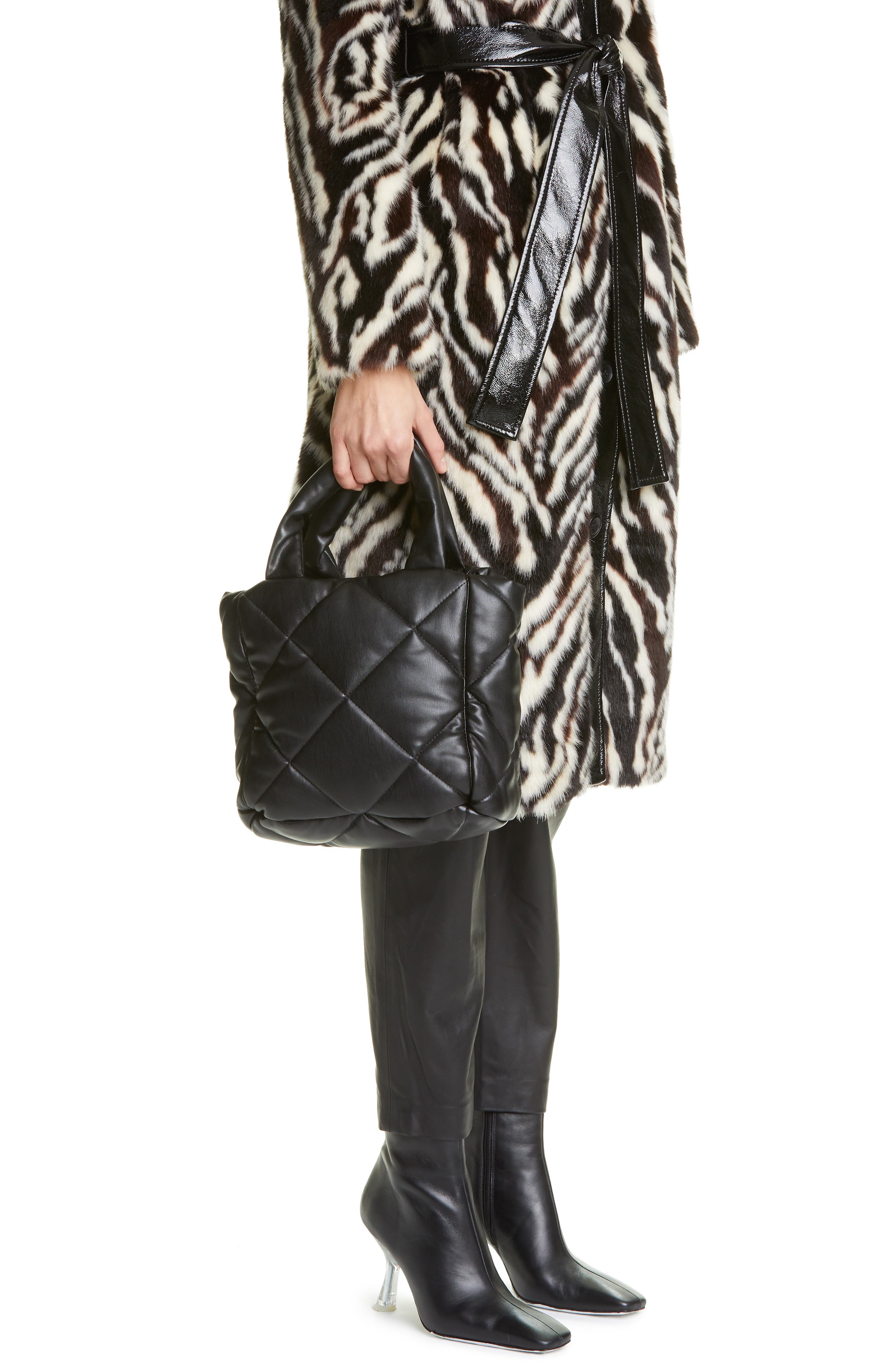 Stand Studio Small Rosanne Quilted Faux Leather Top Handle Bag, Alternate, color, 