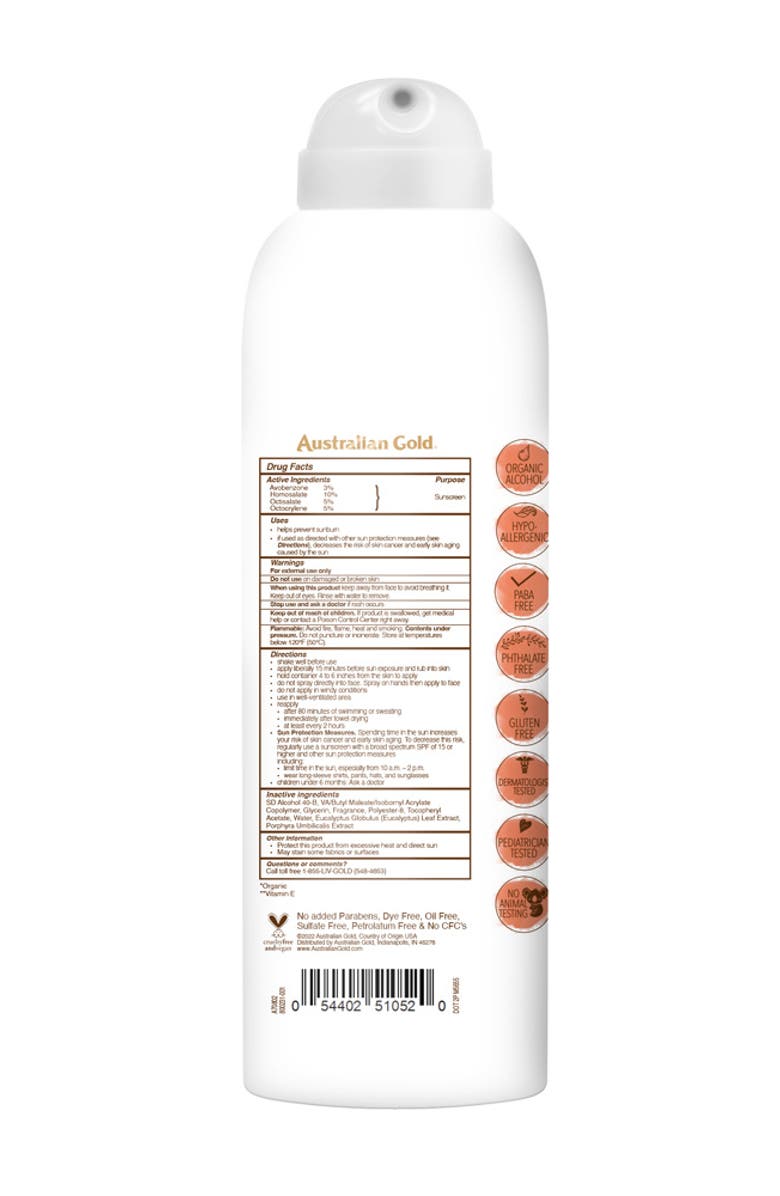Australian Gold Botanical Sunscreen Natural Spray SPF 50, Alternate, color, 
