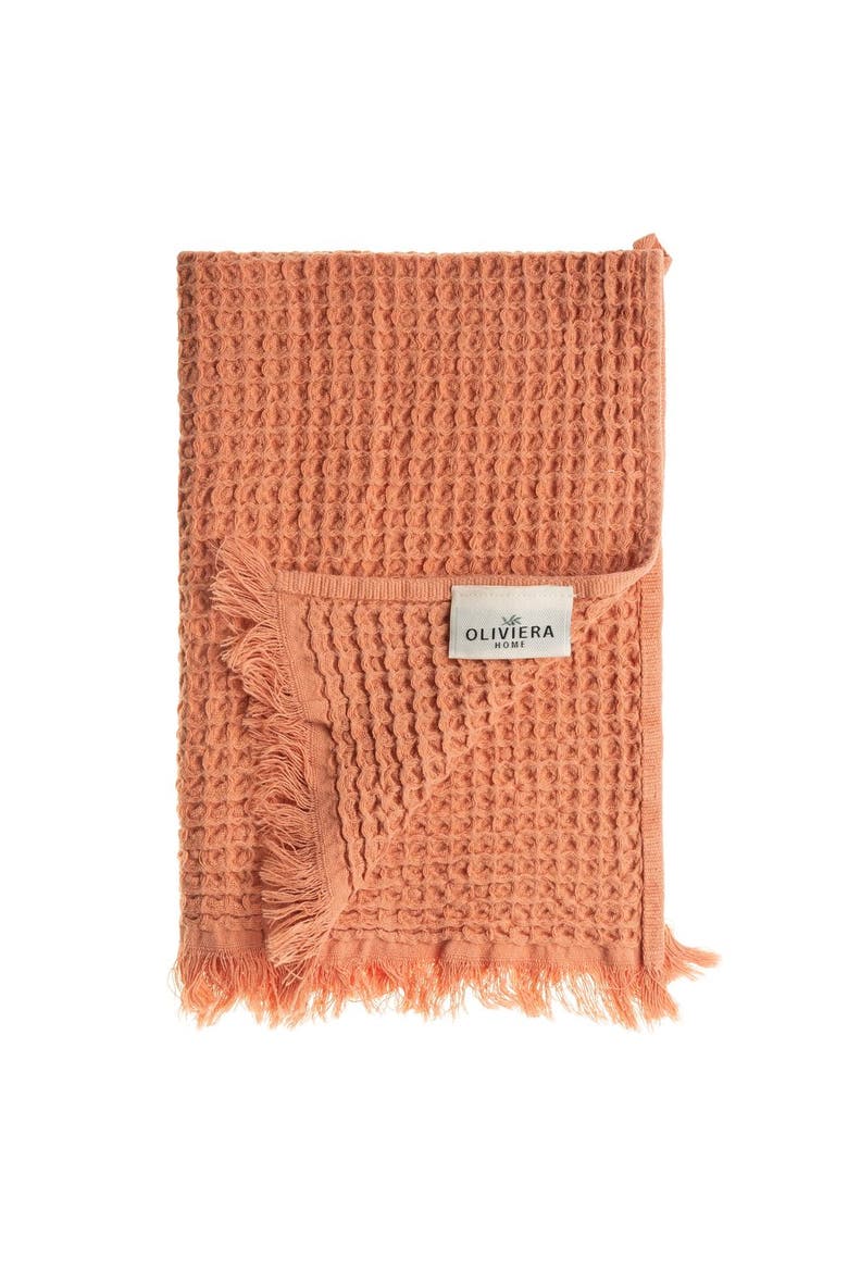 Waffle Turkish Cotton Kitchen & Guest Towel - Set of 2, Alternate, color, Terracotta
