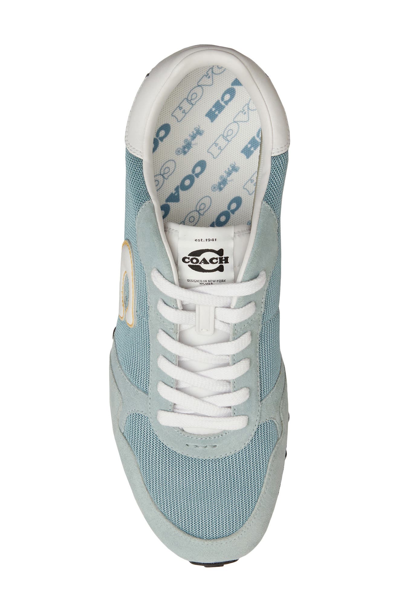 COACH Retro Runner Sneaker, Alternate, color, Sea Mist/ Optic White