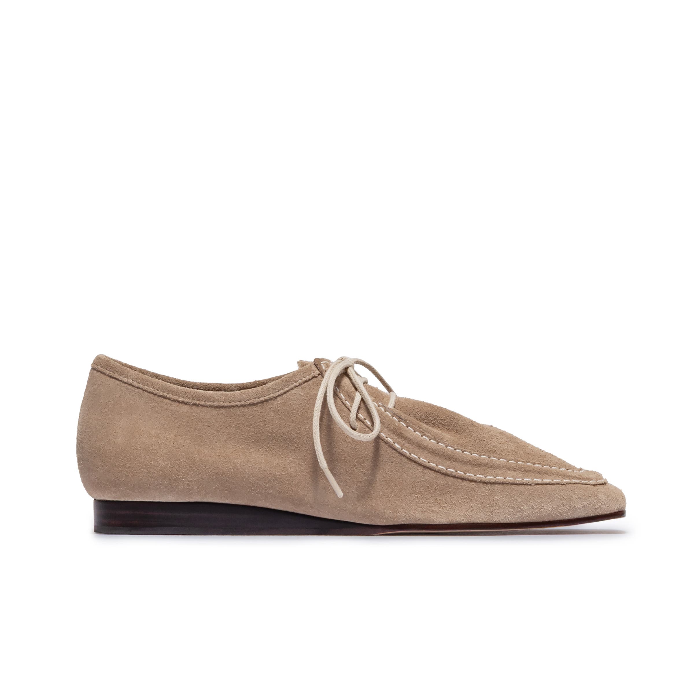 Tate Lace Up Flat, Main, color, SANDSTONE