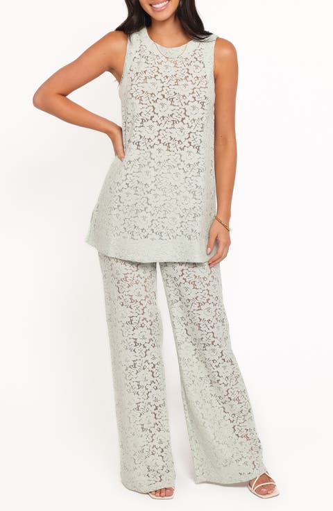Sammy Lace Tank & Wide Leg Pants Set