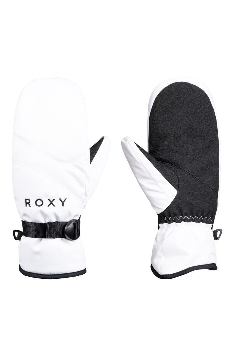 Roxy Jetty Mittens, Main, color, Bright White