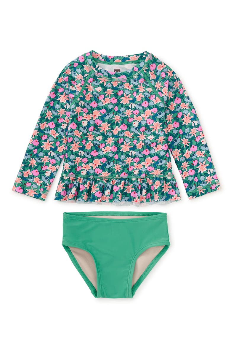 Tea Collection Rash Guard Baby Swim Set 2.0, Main, color, Orchid Ditsy