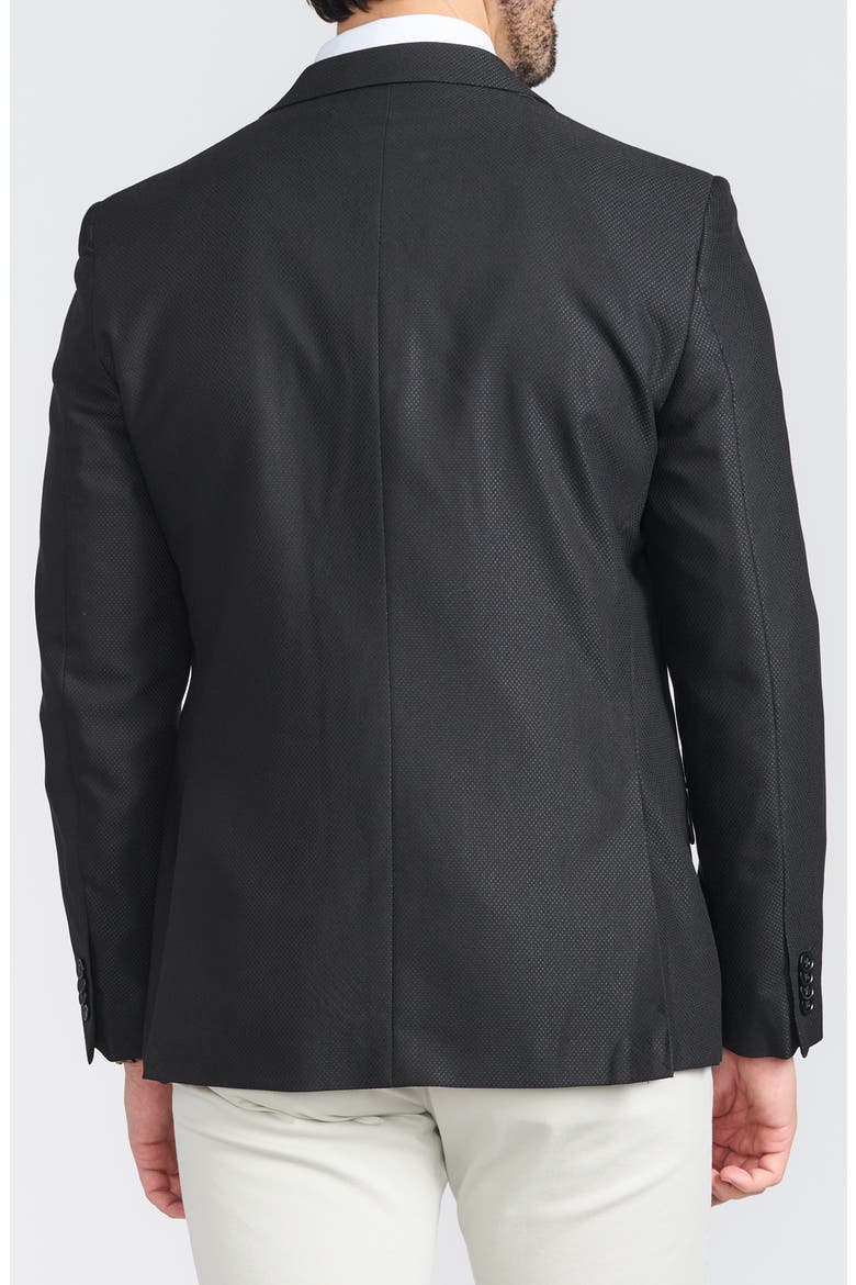 Slim Fit Peak Lapel Micro Check Blazer, Alternate, color, BLACK