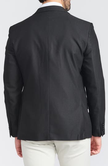 Slim Fit Peak Lapel Micro Check Blazer