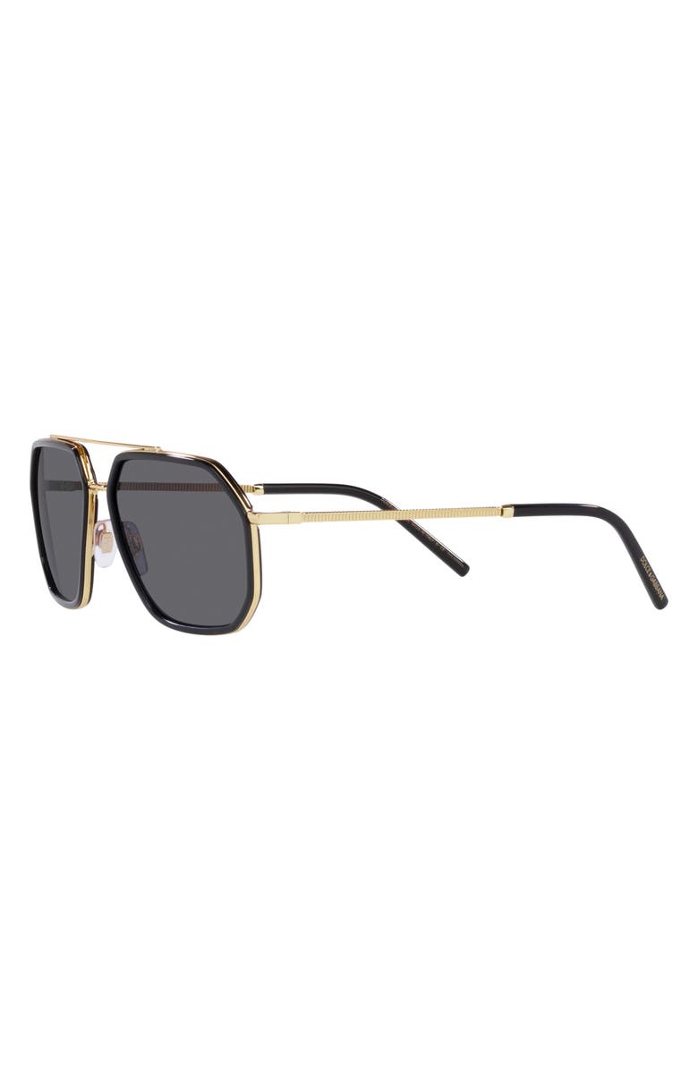 Dolce&Gabbana 60mm Polarized Pilot Sunglasses, Alternate, color, 