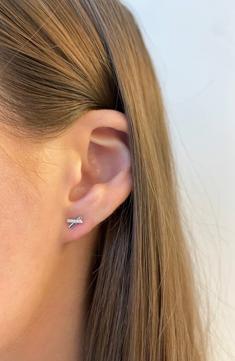 Dana Rebecca Designs Pave Diamond Mini X Stud Earrings, Alternate, color, 