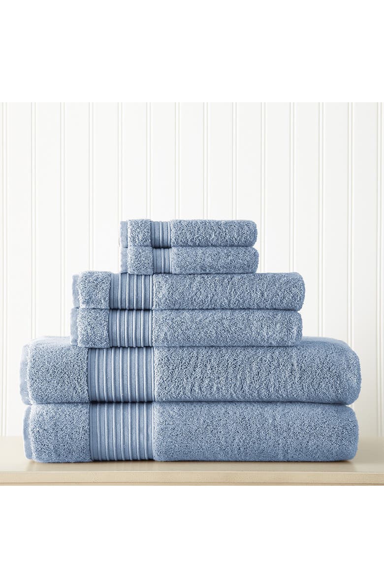 Modern Threads 6-Piece Turkish Cotton Towel Set, Alternate, color, Denim