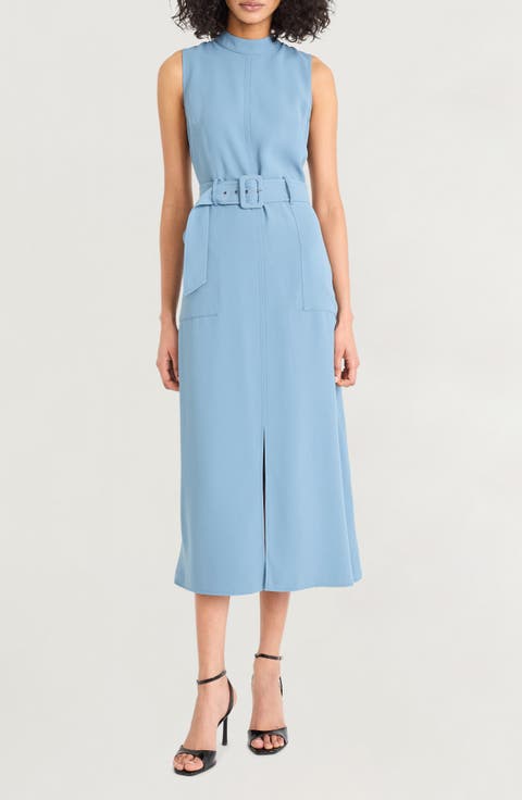Sleeveless Belted Midi Dress
