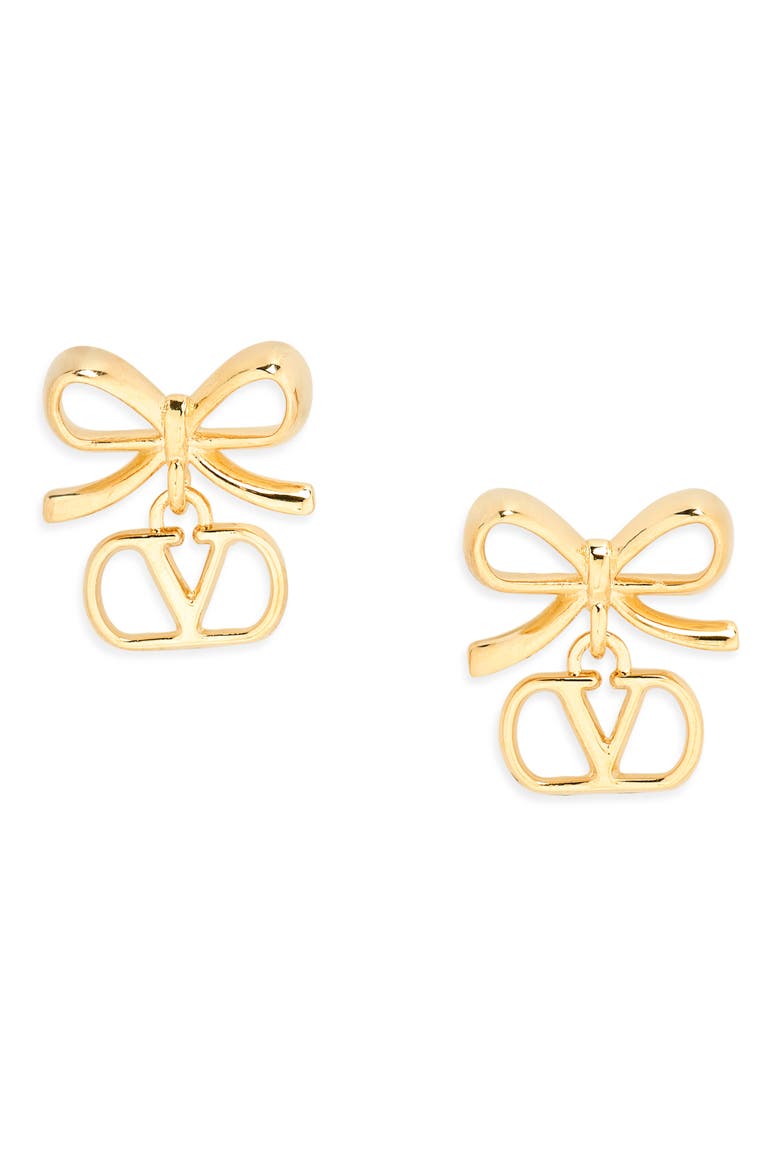 VLOGO Signature Drop Earrings, Main, color, GOLD