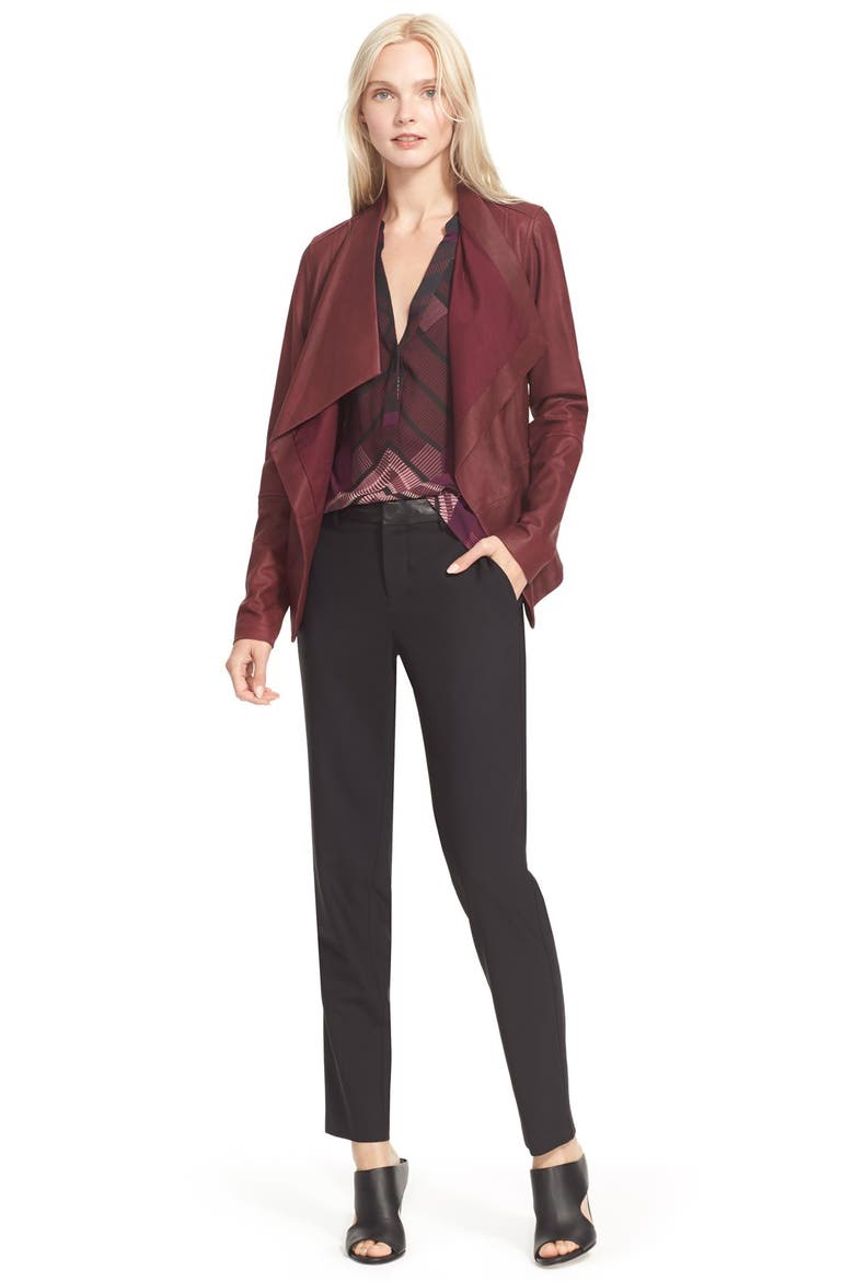 Drape Neck Jacket, Alternate, color, DARK SCARLET