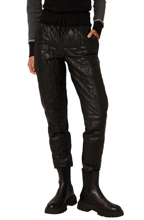 Finley Quilted Faux Leather Joggers