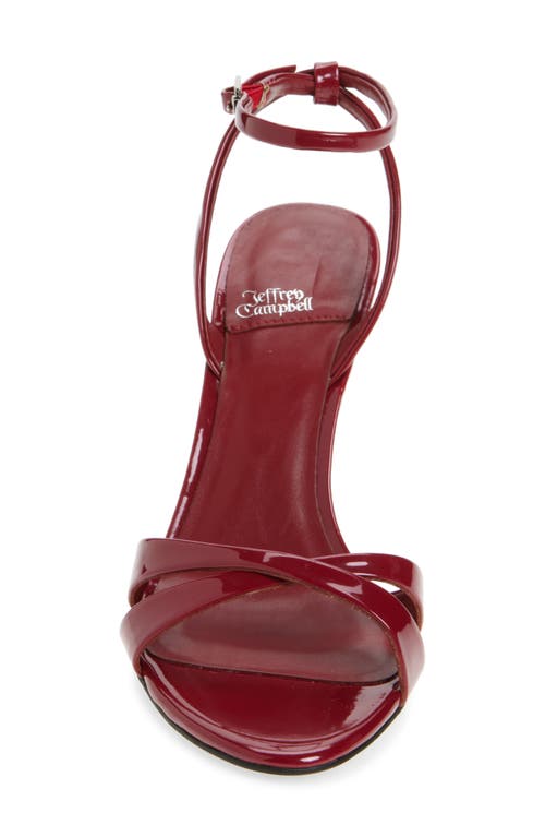 Jeffrey Campbell Trella Ankle Strap Wedge Sandal In Red Patent