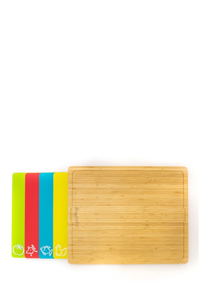 Bamboo 5-Piece Cutting Board Set, Alternate, color, BROWN