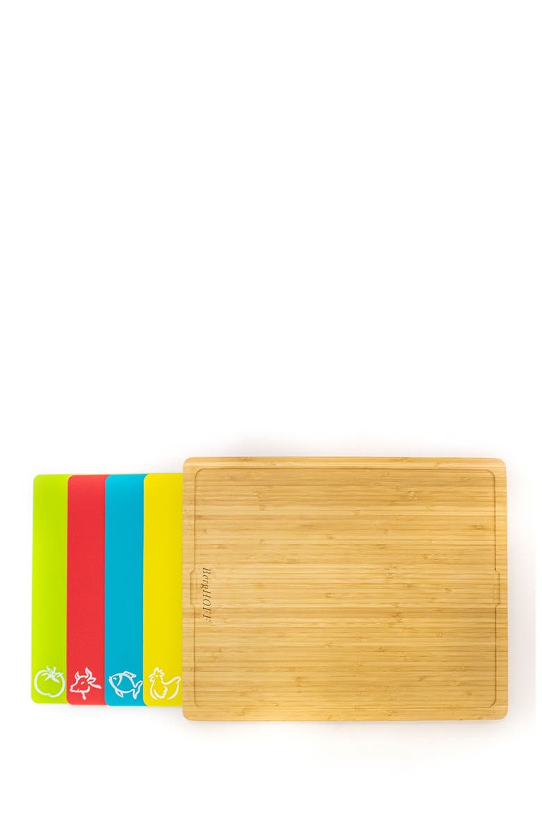 BergHOFF Bamboo 5-Piece Cutting Board Set, Alternate, color, Brown