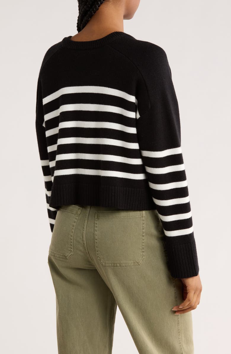 Vigoss Stripe Pocket Cardigan, Alternate, color, Black