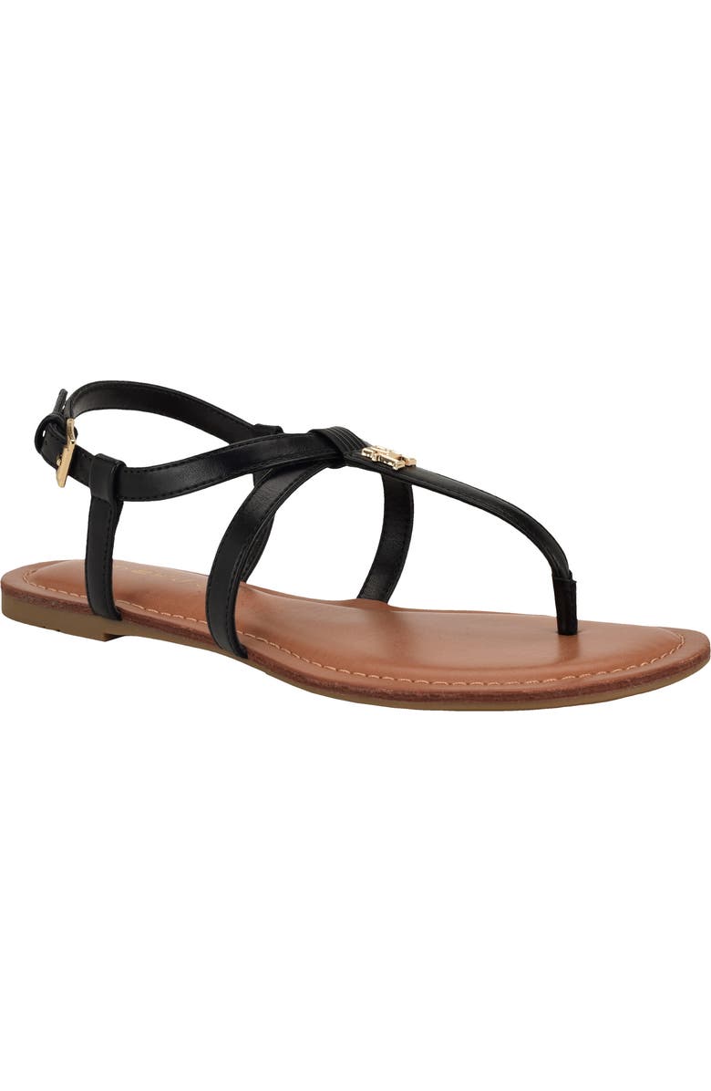 Tommy Hilfiger Lohian T-Strap Sandal, Main, color, Black