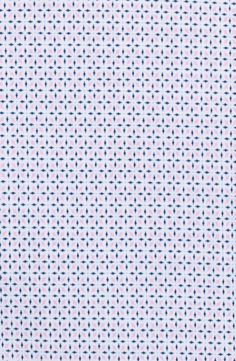 W.R.K Slim Fit Abstract Cross Reworked Button-Up Shirt, Alternate, color, White/ Pink