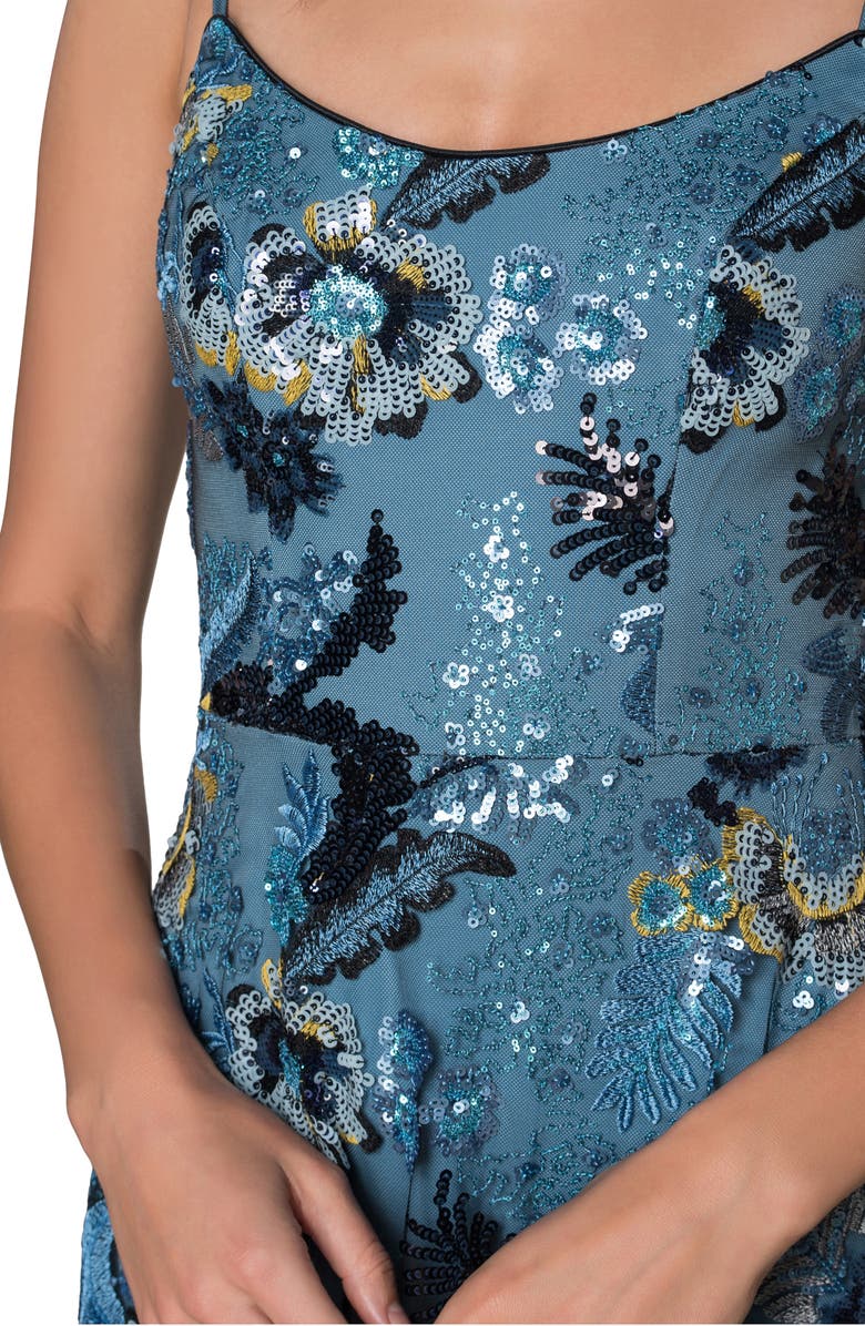 Dress the Population Umalina Sequin Floral Fit & Flare Gown, Alternate, color, 
