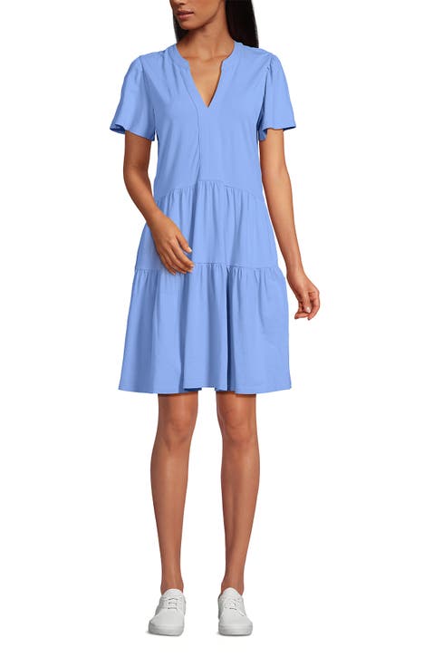 Cotton Jersey Tiered Mini Dress